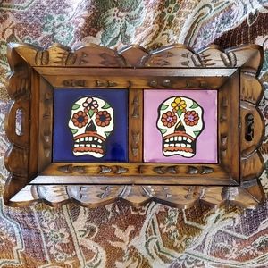 Day of the Dead wooden tray